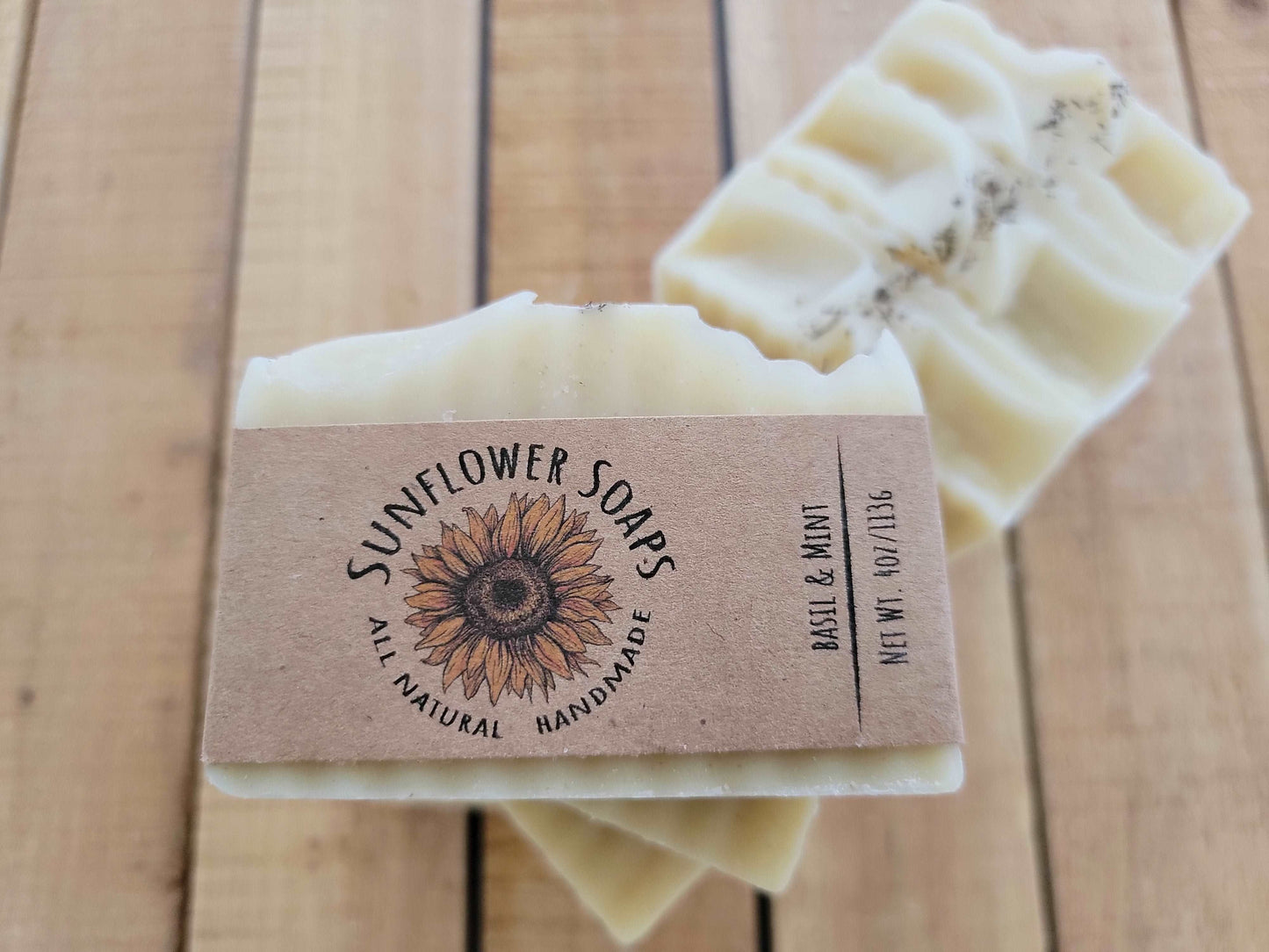 Basil and Mint Soap | Handmade and Natural | Sunflower Soaps