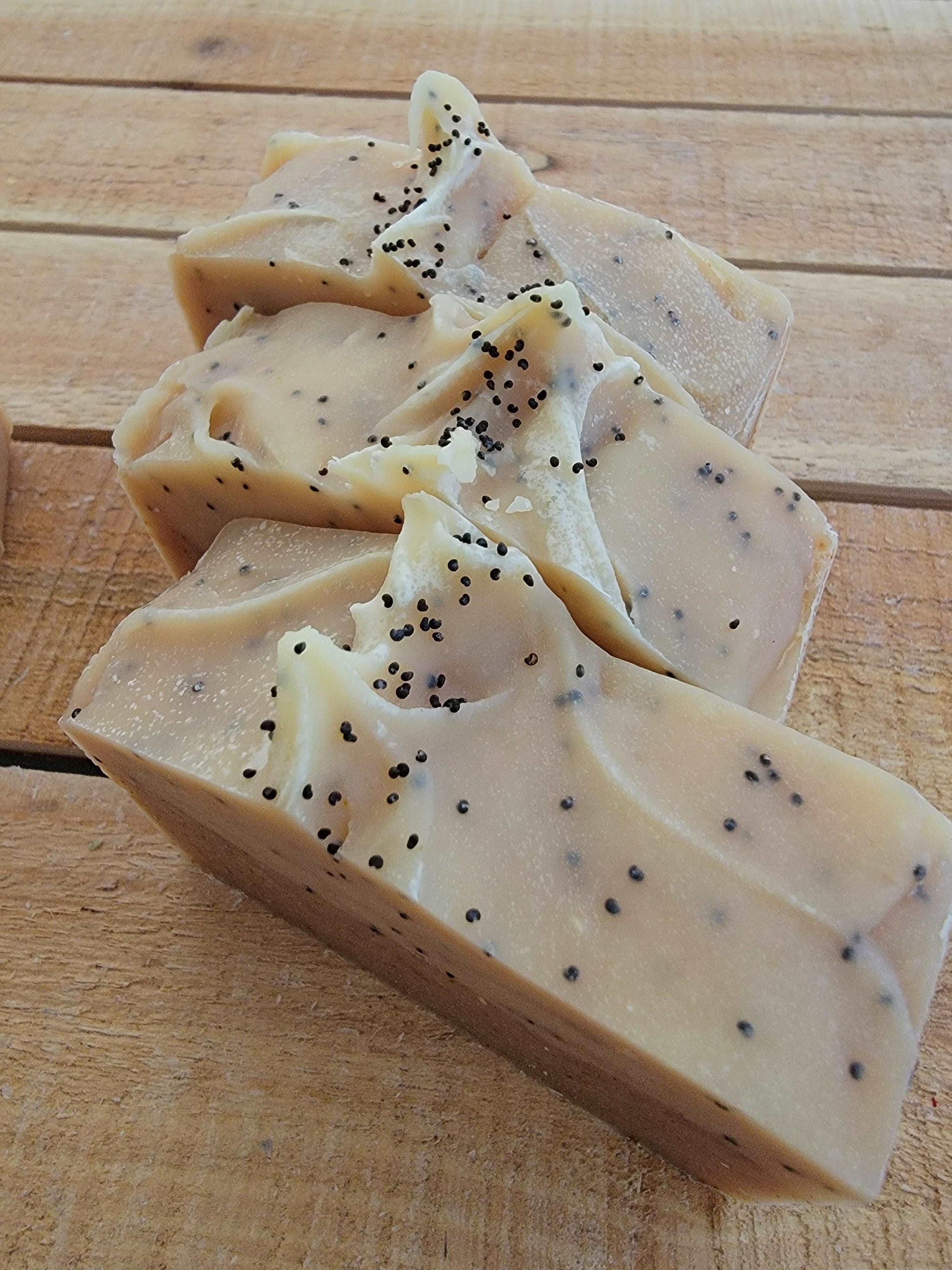 Lemon and Poppy Seed Soap | Handmade and Natural | Sunflower Soaps