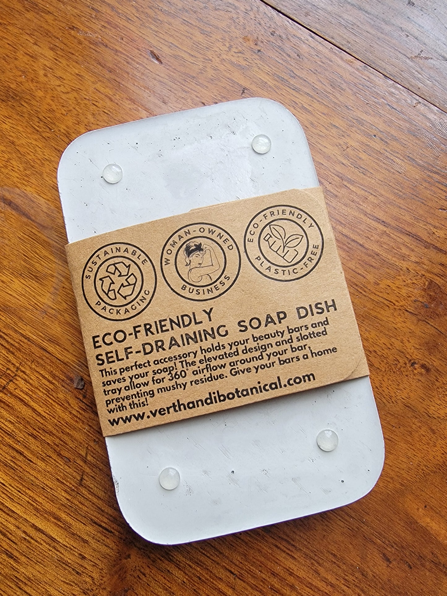 Hygge Soap Dish - Hand Cast Concrete - Boho Gray