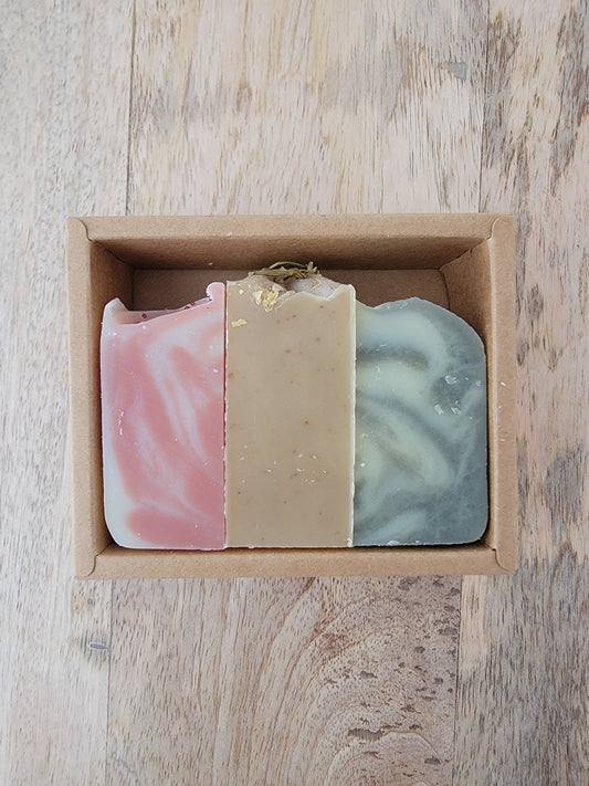 Mini Soap Bundle - Holiday - Fir Needle, Frankincense & Myrrh, and Peppermint Twist