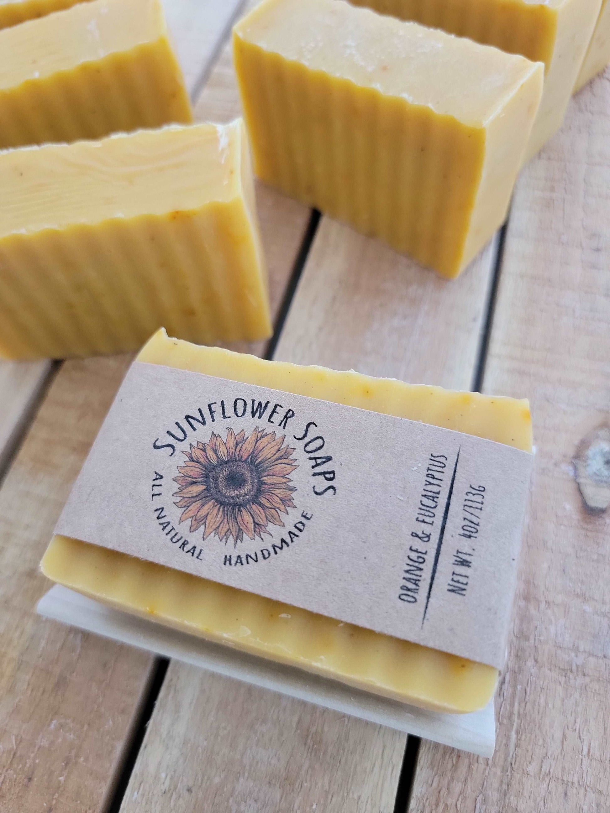 Orange and Eucalyptus with Pumice Soap | Handmade and Natural | Sunflower Soaps