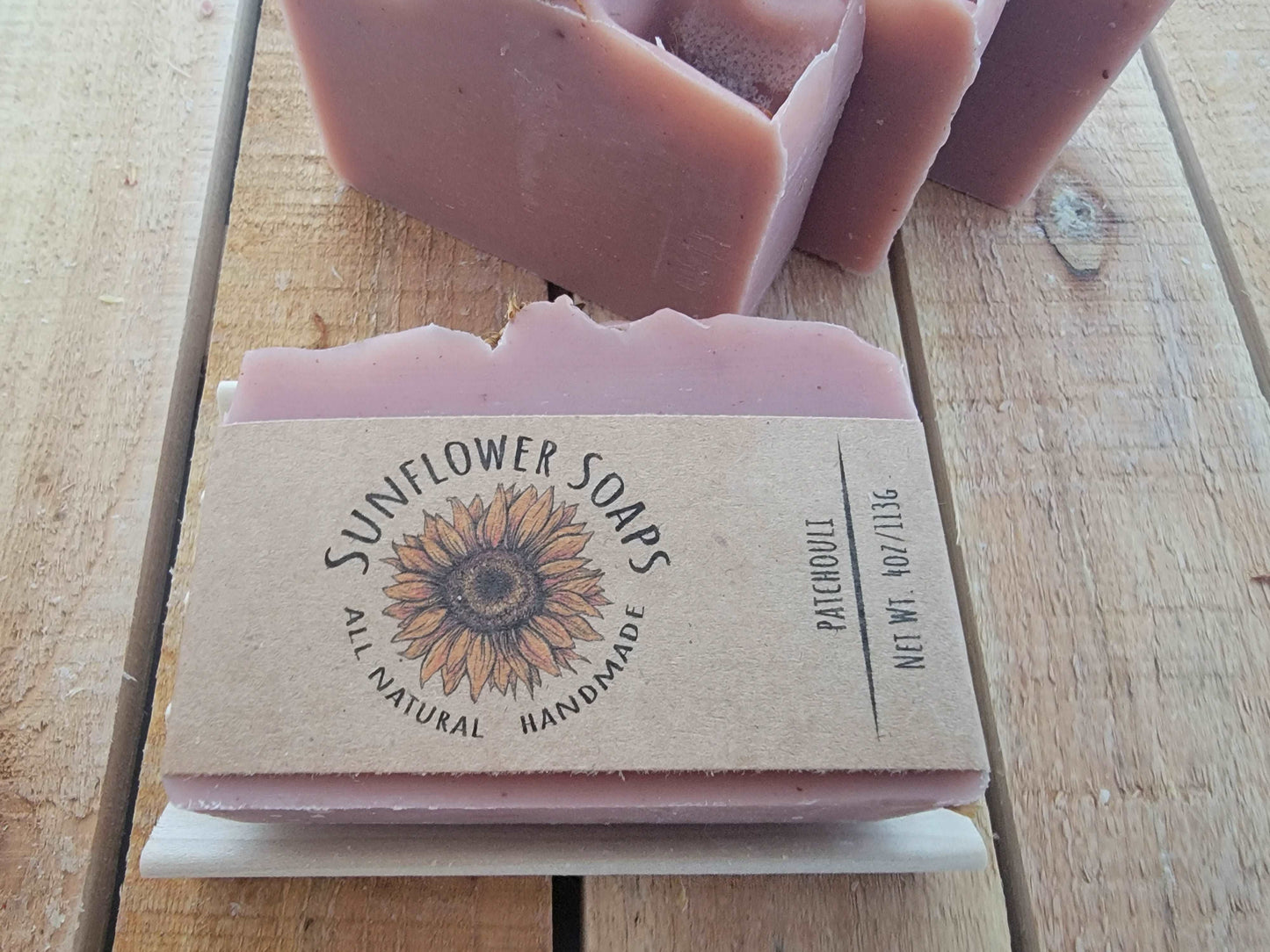 Patchouli with Rose Clay Soap | Handmade and Natural | Sunflower Soaps