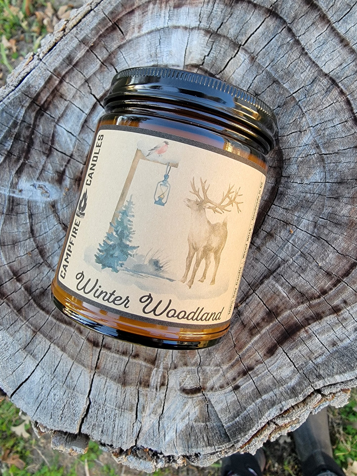 Winter Woodland | Soy Candle with Wooden Wick | Campfire Candles
