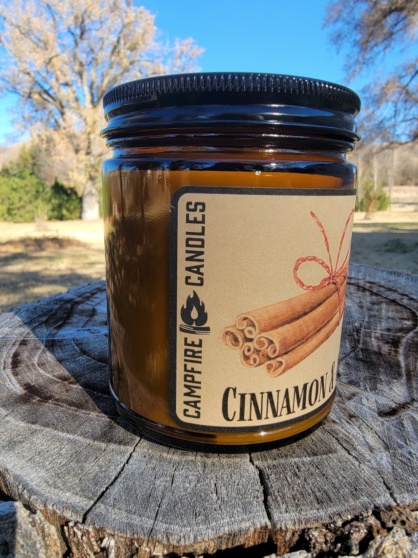Cinnamon and Clove | Soy Candle with Wooden Wick | Campfire Candles