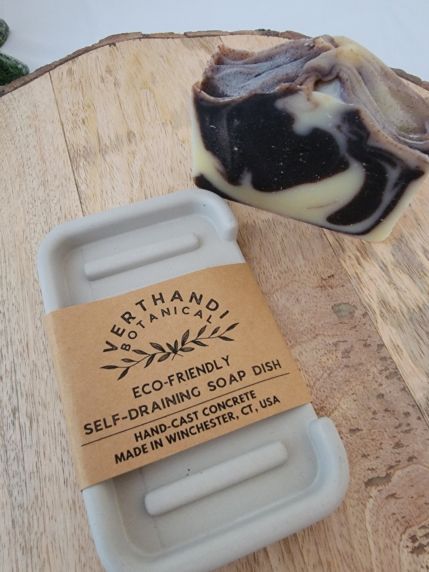 Hygge Soap Dish - Hand Cast Concrete - Boho Gray