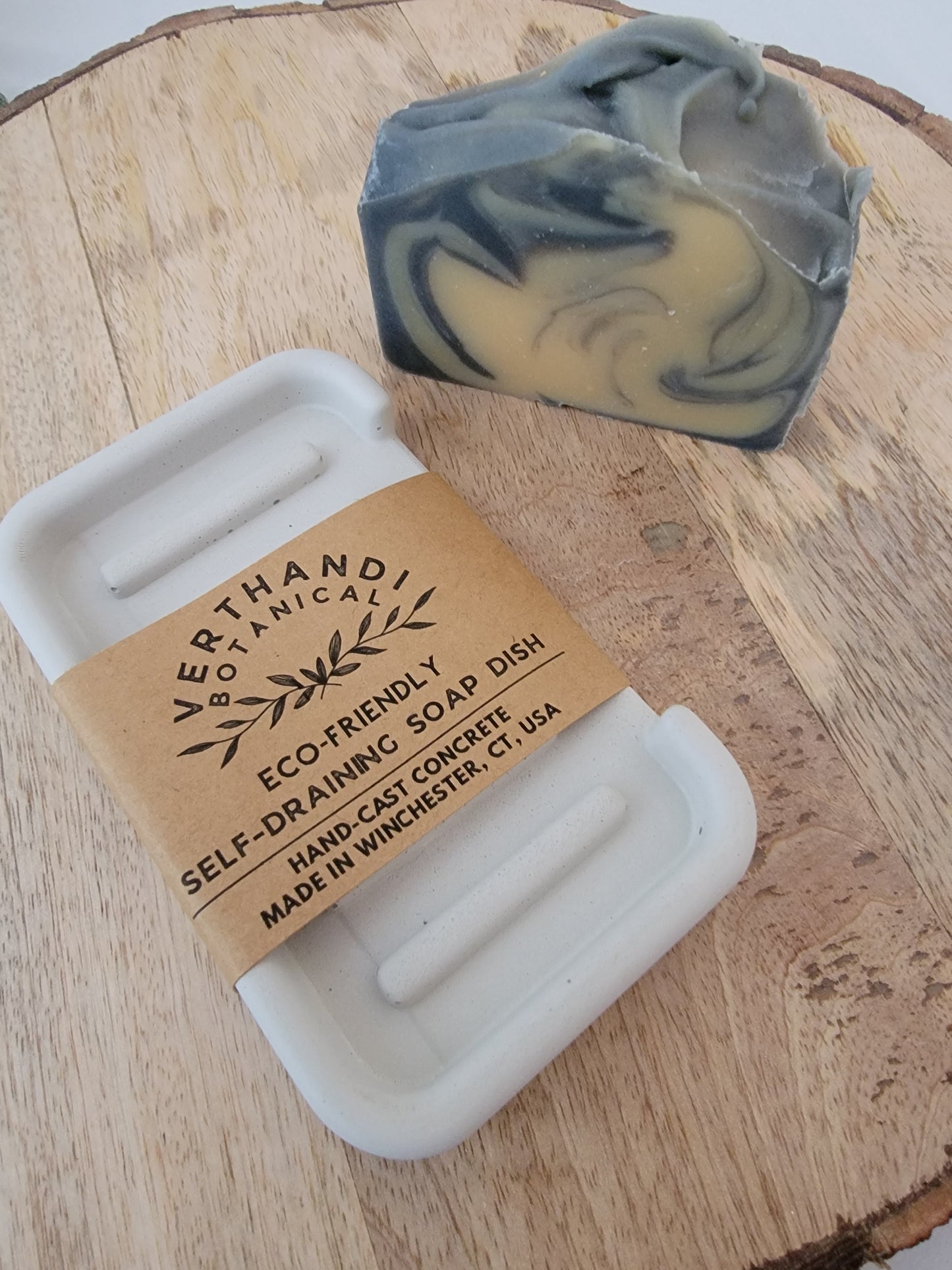 Hygge Soap Dish- Hand Cast Concrete - Nordic White