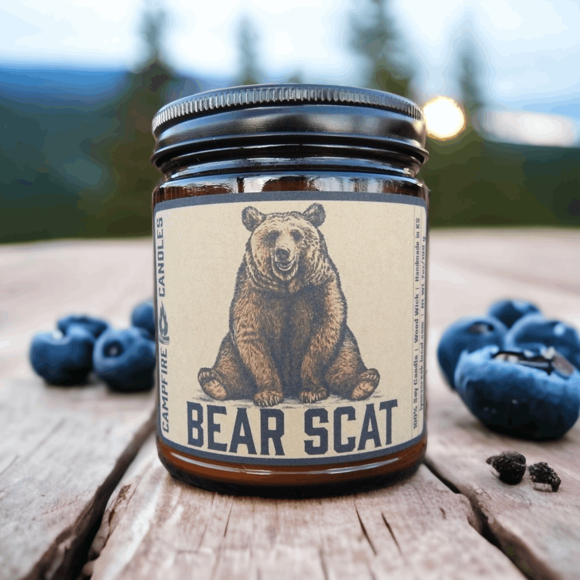 Bear Scat, Soy Candle with Wooden Wick