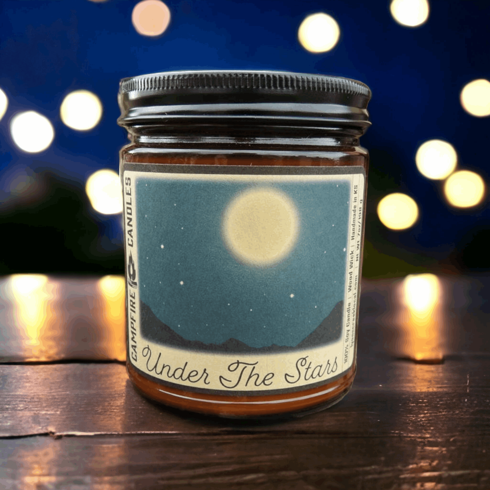 Under the Stars - Soy Wax Candle - Wood Wick - Campfire Candles