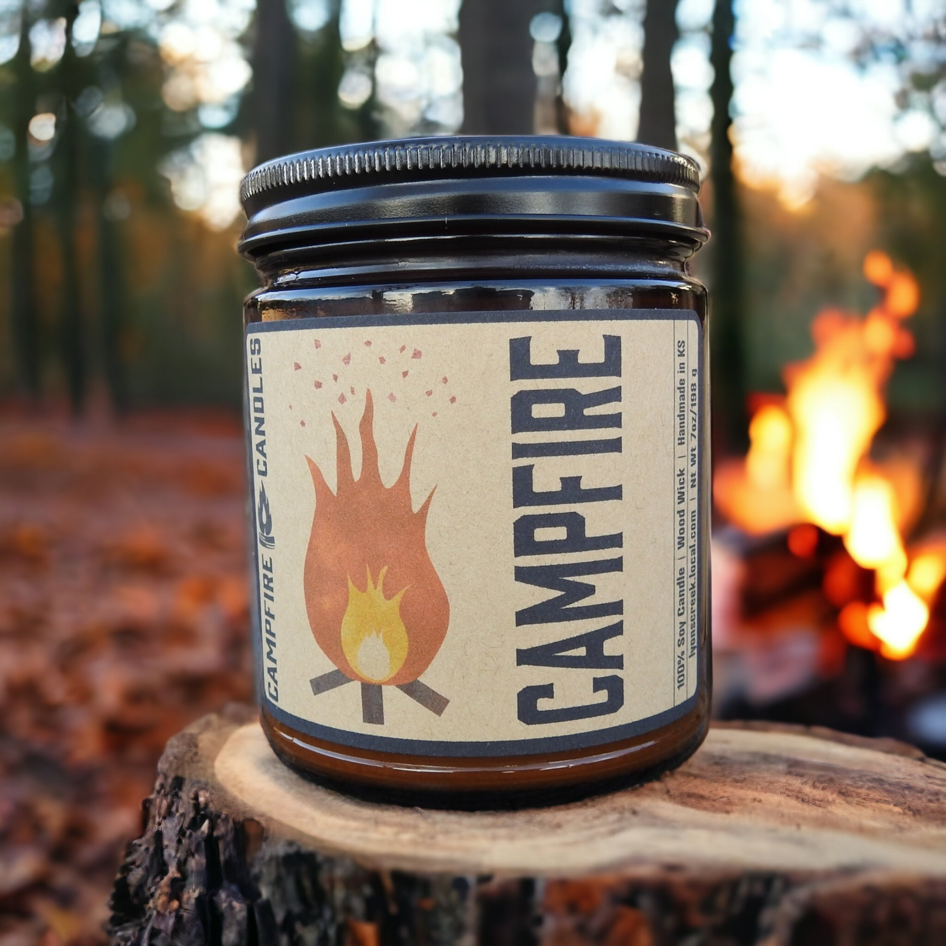 Campfire, Soy Candle with Wooden Wick