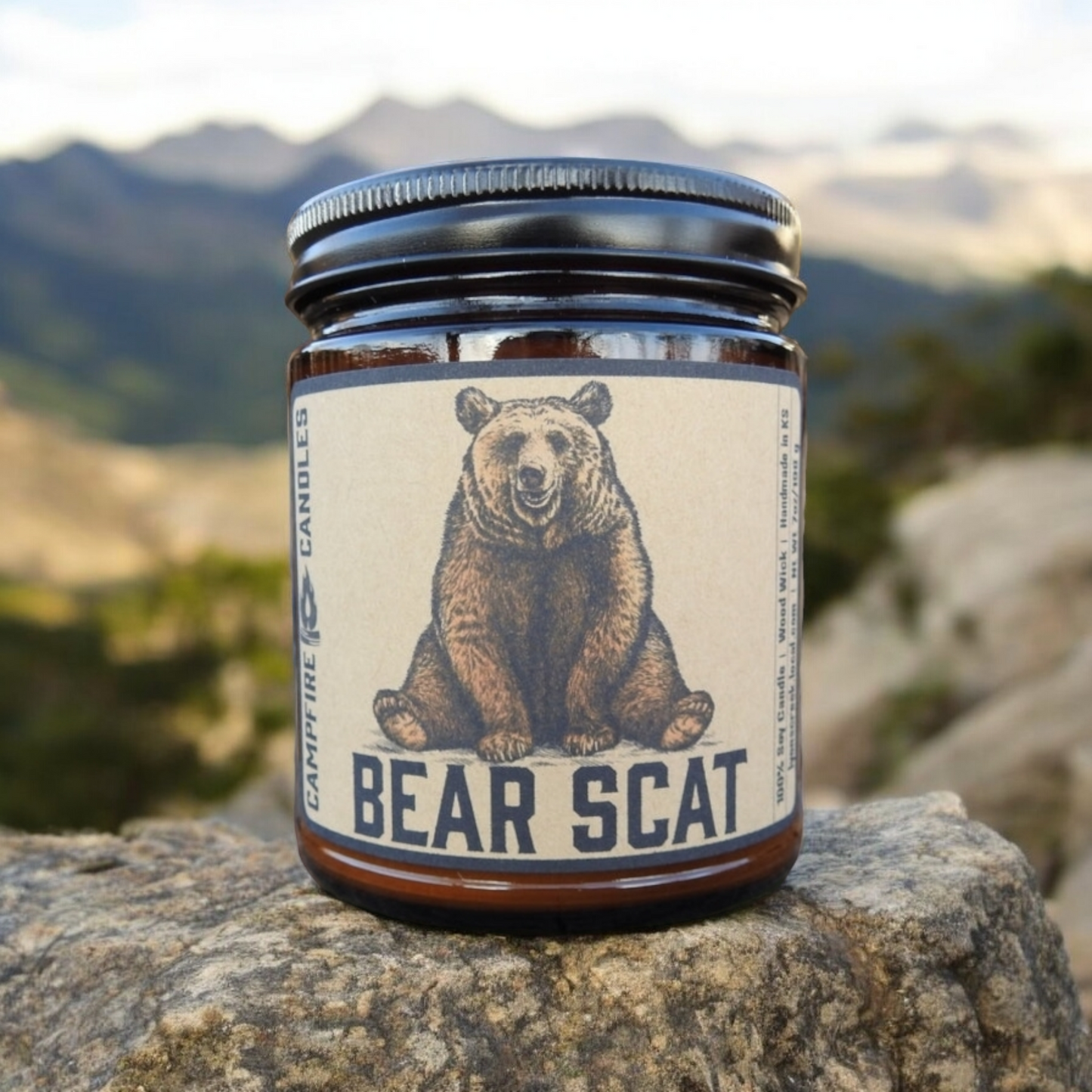 Bear Scat | Soy Candle with Wooden Wick | Campfire Candles