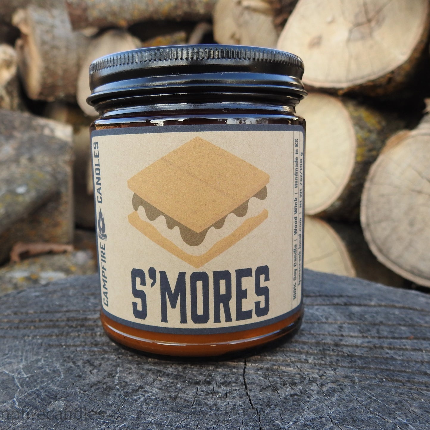 S'mores | Soy Candle with Wooden Wick | Campfire Candles